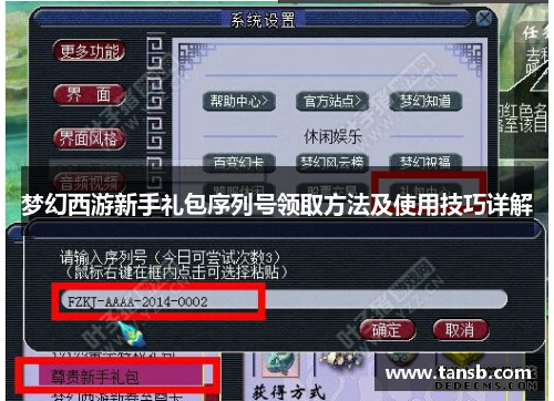 梦幻西游新手礼包序列号领取方法及使用技巧详解
